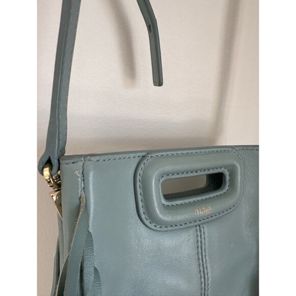 Maje Fringe Leather Mini Crossbody Bag - Slate Blue - Picture 8 of 12